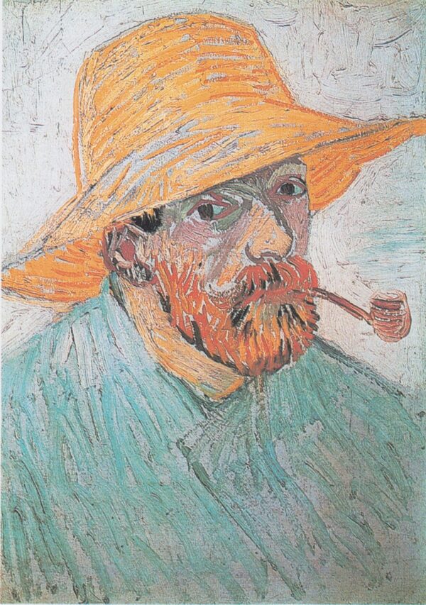 Autorretrato com um chapéu de palha e um cachimbo – Van Gogh Série de autorretratos de Vincent van Gogh Artemis Reproduction