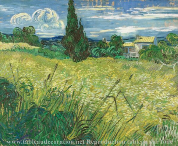 O Campo de Trigo Verde com Ciprestes – Van Gogh Quadros Populares Artemis Reproduction