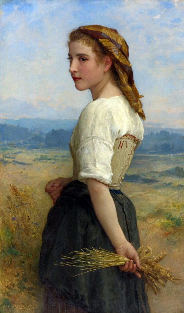 Glaneuse – William Bouguereau (o título permanece o mesmo em português, mas “Glaneuse” pode ser traduzido como “A Recoletora”) William Bouguereau Artemis Reproduction