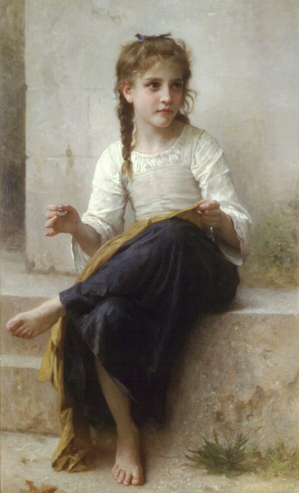 Menina costurando – William Bouguereau William Bouguereau Artemis Reproduction