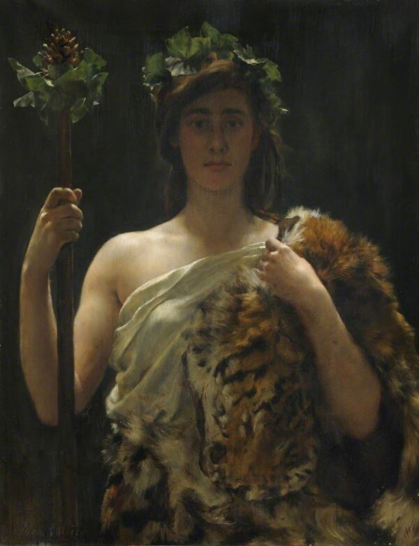 Menina Jovem Vestida com Pele de Tigre (uma vez dito ser Baco) – John Collier John Collier Artemis Reproduction