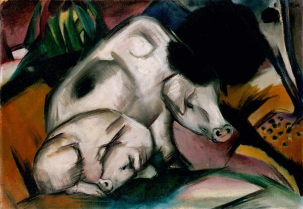 Dois porcos brancos – Franz Marc Franz Marc Artemis Reproduction