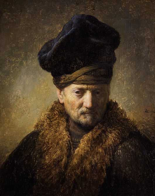 Retrato de um velho com um chapéu de pele – Rembrandt van Rijn Rembrandt van Rijn Artemis Reproduction