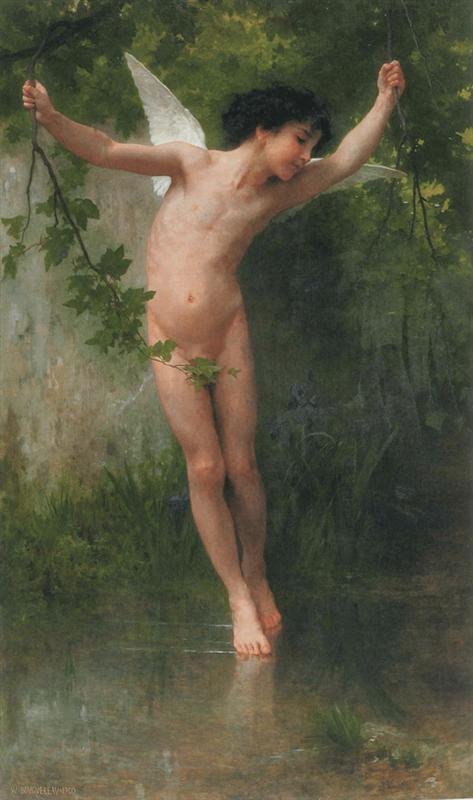 Cupido voando sobre a água – William Bouguereau William Bouguereau Artemis Reproduction