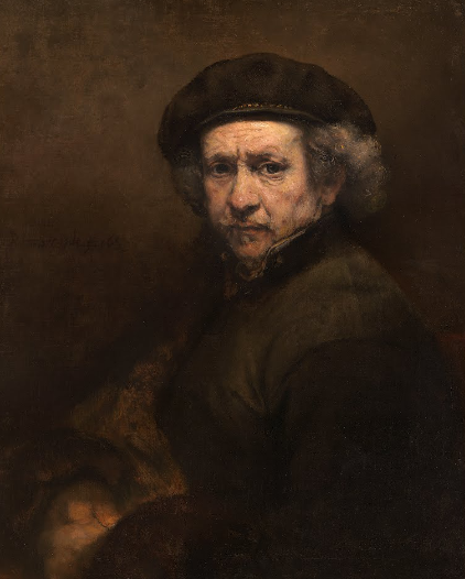 Autorretrato com boina e colarinho reto – Rembrandt van Rijn Rembrandt van Rijn Artemis Reproduction