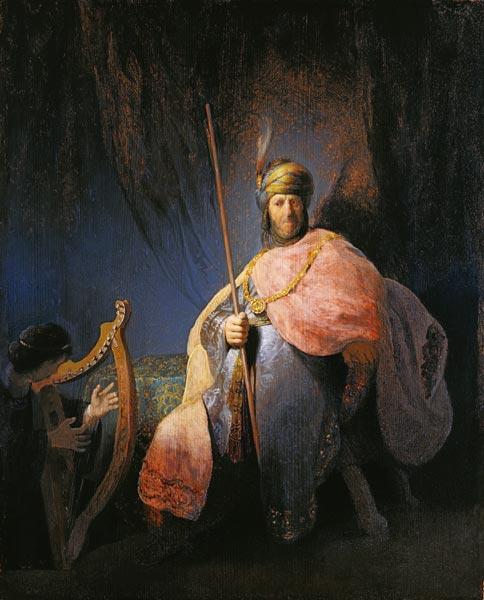 David tocando harpa diante de Saul – Rembrandt van Rijn Rembrandt van Rijn Artemis Reproduction