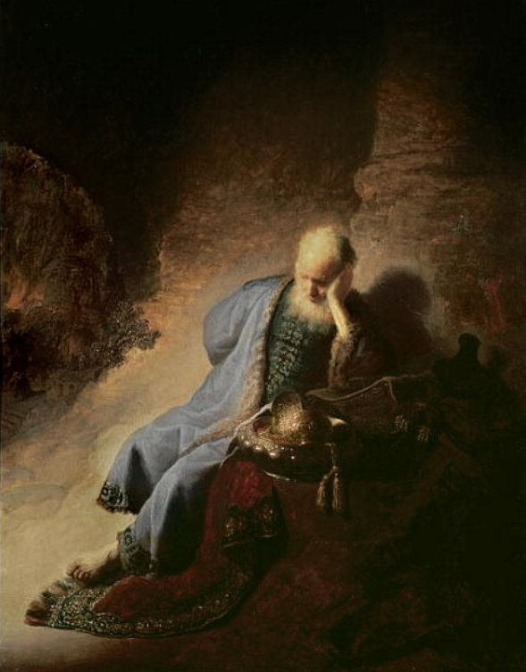 Jérémie lamentando-se sobre a destruição de Jerusalém – Rembrandt van Rijn Quadros Populares Artemis Reproduction