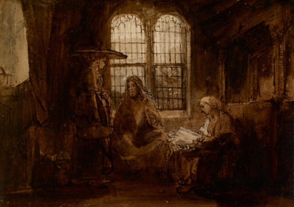 O Cristo conversando com Marta e Maria – Rembrandt van Rijn Rembrandt van Rijn Artemis Reproduction