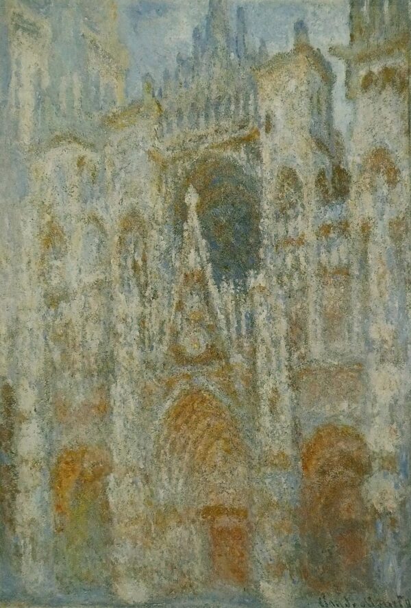 A Catedral de Rouen. O portal, sol da manhã; harmonia azul (W1355) – Claude Monet Claude Monet Artemis Reproduction