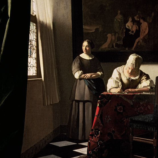 Mulher escrevendo uma carta e sua criada – Johannes Vermeer Johannes Vermeer Artemis Reproduction