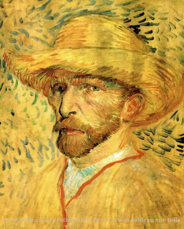 Autorretrato com chapéu de palha – Van Gogh Série de autorretratos de Vincent van Gogh Artemis Reproduction