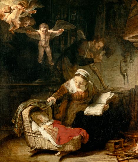 A família sagrada com os anjos (detalhe) – Rembrandt van Rijn Rembrandt van Rijn Artemis Reproduction