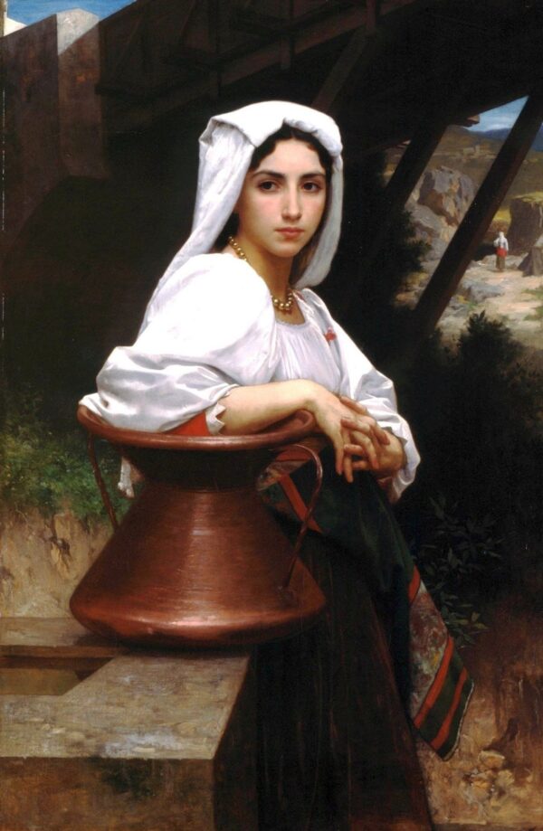 Menina italiana desenhando água – William Bouguereau William Bouguereau Artemis Reproduction