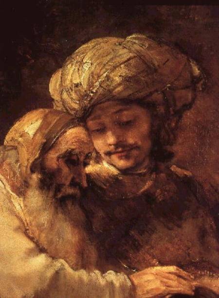 Jacó abençoando os filhos de José (detalhe de 375) – Rembrandt van Rijn Rembrandt van Rijn Artemis Reproduction