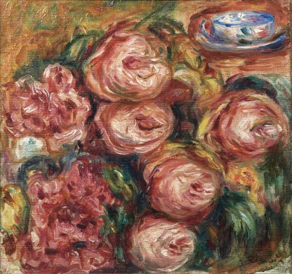 Composição com rosas e uma xícara de chá – Pierre-Auguste Renoir Pierre-Auguste Renoir Artemis Reproduction