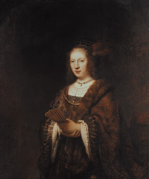 Dama com um leque – Rembrandt van Rijn Rembrandt van Rijn Artemis Reproduction