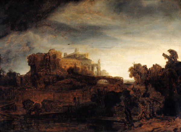 Paisagem com um castelo – Rembrandt van Rijn Rembrandt van Rijn Artemis Reproduction