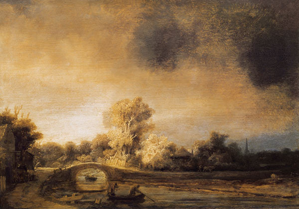 Rembrandt, Paisagem com Ponte de Pedra – Rembrandt van Rijn Rembrandt van Rijn Artemis Reproduction