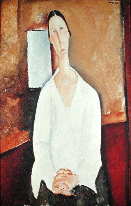 Madame Zborowska com as mãos unidas – Amadeo Modigliani Artemis Reproduction