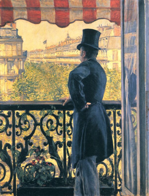 Homem em um balcão no boulevard Haussmann – Caillebotte Gustave Caillebotte Artemis Reproduction