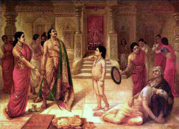 Mohini e Rugmangada para matar seu próprio filho Raja Ravi Varma – Ravi Varmâ Artemis Reproduction