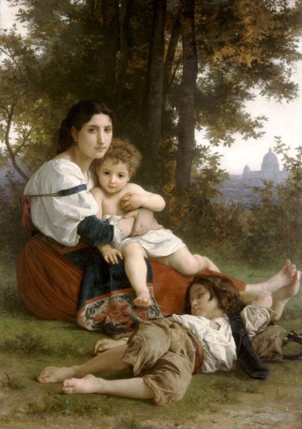 Mãe e filhos – William Bouguereau William Bouguereau Artemis Reproduction