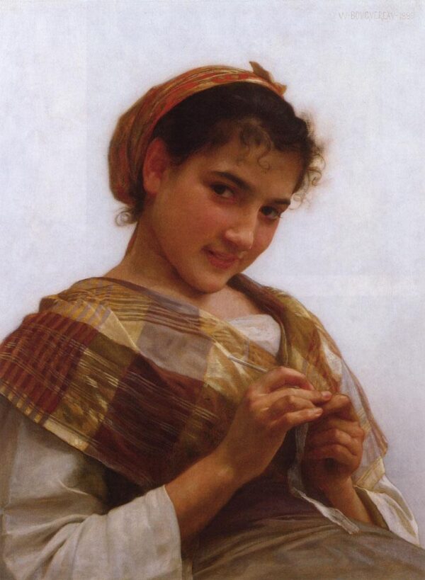 Retrato de uma jovem com crochê – William Bouguereau William Bouguereau Artemis Reproduction