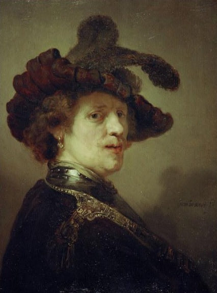 Autorretrato com chapéu de penas – Rembrandt van Rijn Rembrandt van Rijn Artemis Reproduction