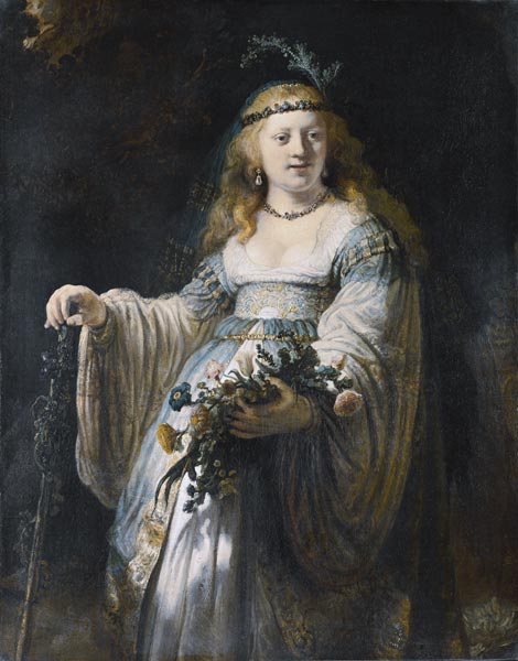 Saskia van Uylenburgh em traje arcadiano – Rembrandt van Rijn Rembrandt van Rijn Artemis Reproduction