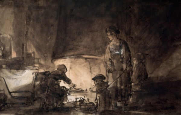 A cozinha da casa de Rembrandt – Rembrandt van Rijn Rembrandt van Rijn Artemis Reproduction