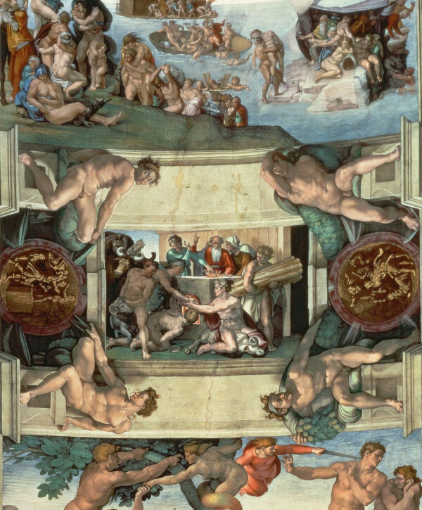 Teto da Capela Sistina (1508-12): O Sacrifício de Noé – Michelangelo Miguel Ângelo Artemis Reproduction