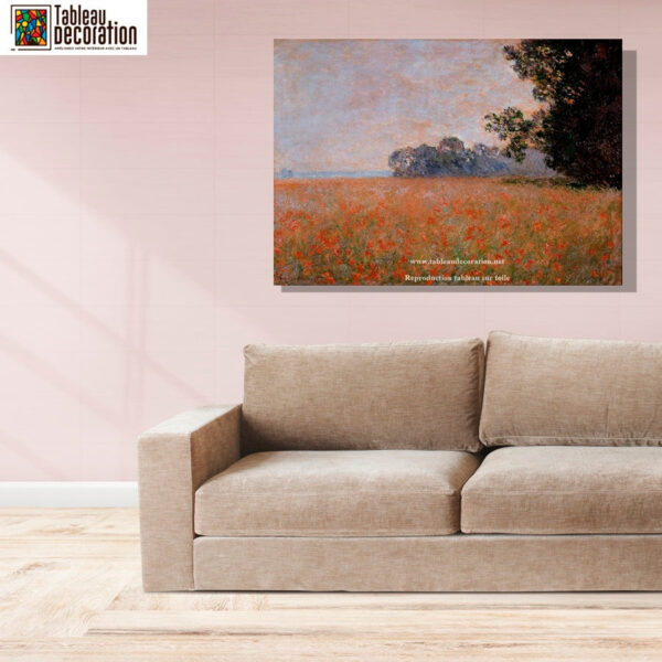 Campo de aveia com papoulas – Pintura de Monet Claude Monet Artemis Reproduction 3