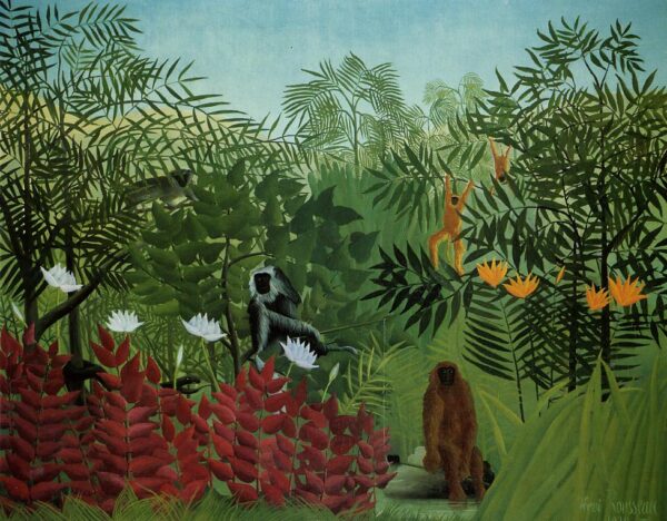 Floresta tropical com macacos e serpente – Henri Rousseau Henri Rousseau Artemis Reproduction