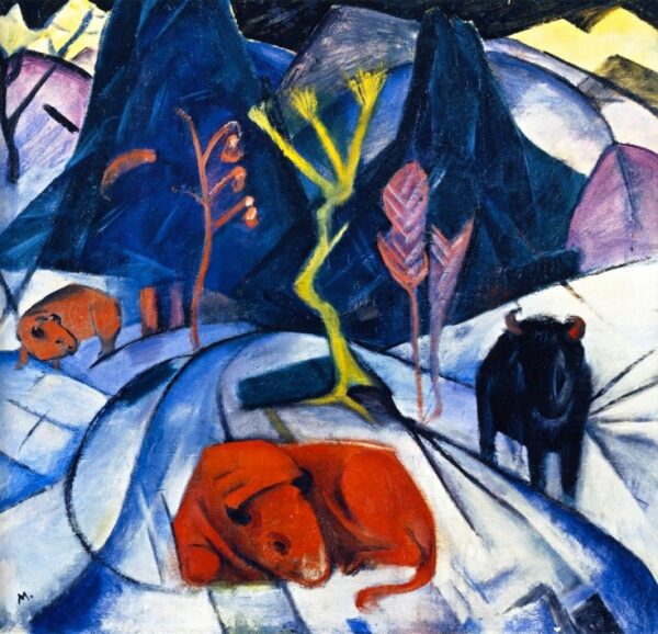 Bisonte no inverno (Bisonte vermelho) – Franz Marc Franz Marc Artemis Reproduction