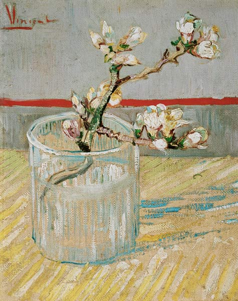 Ramo de amendoeira em flor em um copo – Van Gogh Vincent Van Gogh Artemis Reproduction