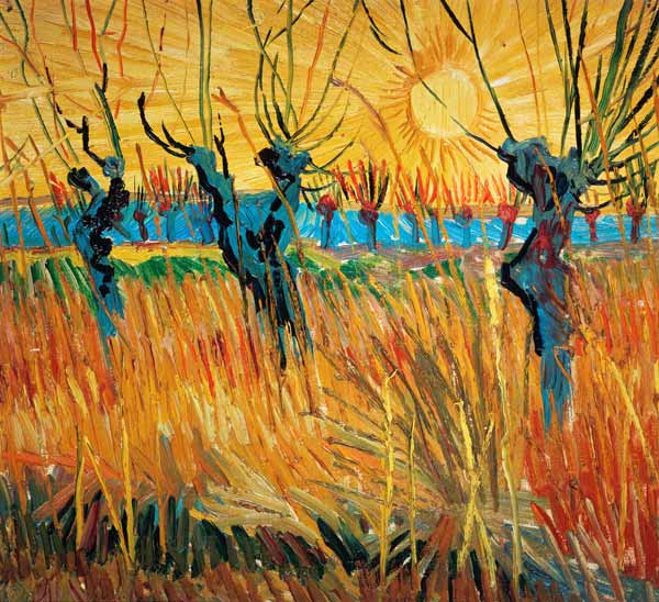 Os salgueiros ao pôr do sol – Van Gogh Vincent Van Gogh Artemis Reproduction