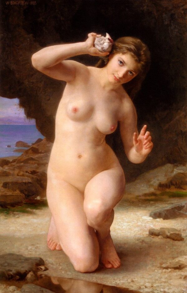 Mulher com uma Concha – William Bouguereau William Bouguereau Artemis Reproduction