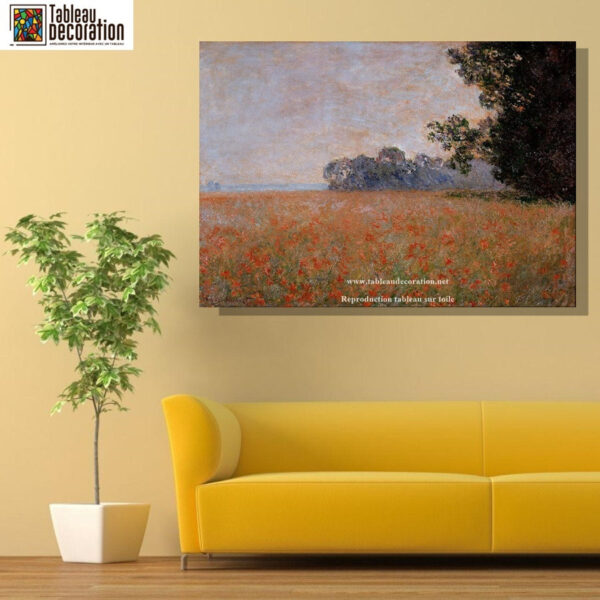 Campo de aveia com papoulas – Pintura de Monet Claude Monet Artemis Reproduction 6