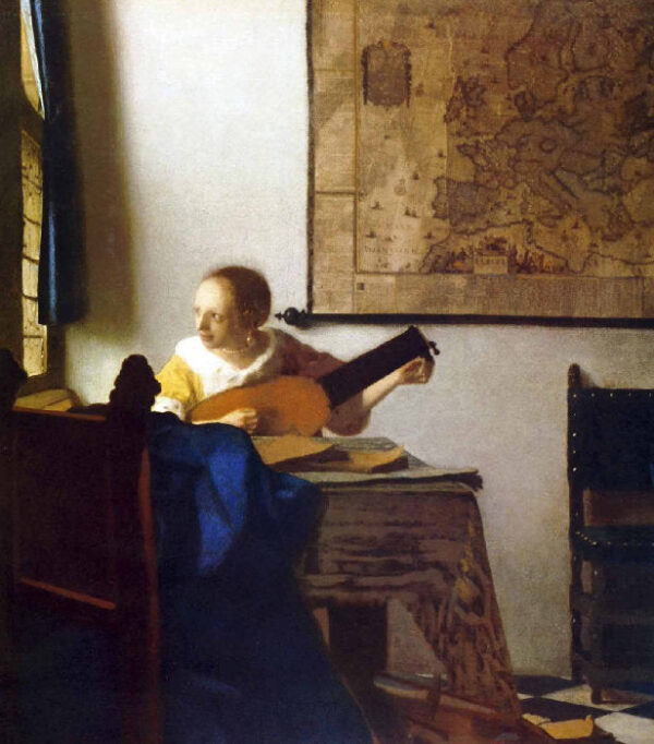 A Mulher com o Luth – Johannes Vermeer Johannes Vermeer Artemis Reproduction