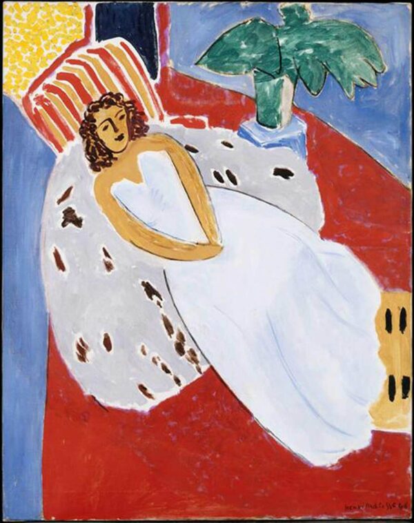 Jovem mulher sobre fundo branco e vermelho – Matisse Henri Matisse Artemis Reproduction